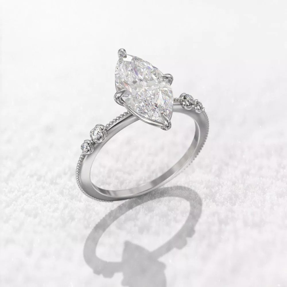 Exclusive 3A Marquise Cut Cubic Zirconia Ring for Women, FB16FA1061